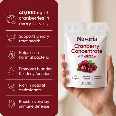 Cranberry Concentrate Softgels (40,000mg) UTI Relief Supplement